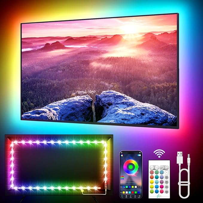 KANTUTOE LED Lights for TV, 23ft Backlights for 75-100in TV, RGB Backlight by KANTUTOE