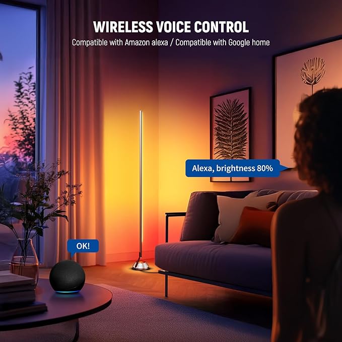 NEEWER Smart RGBW Floor Lamp, 1500lm LED Standing Corner Light Compatible - Image 2