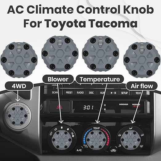 4 Pack - 2nd Gen Tacoma Accessories AC Knob Upgrade - 2005, 2015 Tacoma Climate - Image 7