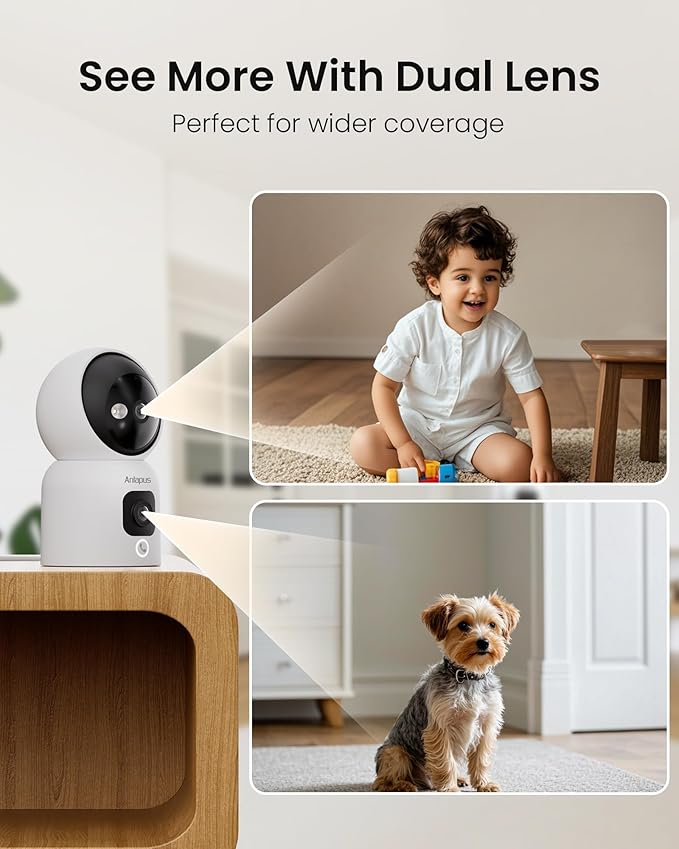 Anlapus 4 x A51D 4MP Dual Lens Indoor Security Camera, Motion Detect, Auto Track - Image 2