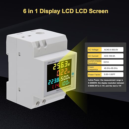 D52-2066 Single Phase Energy Meter - 220V AC 40V-300V 100A Household & - Image 2