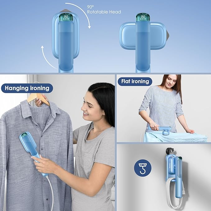 FEPPO Travel Steamer for Clothes, 110-240V Dual Voltage Portable Steamer & Iron - Image 7