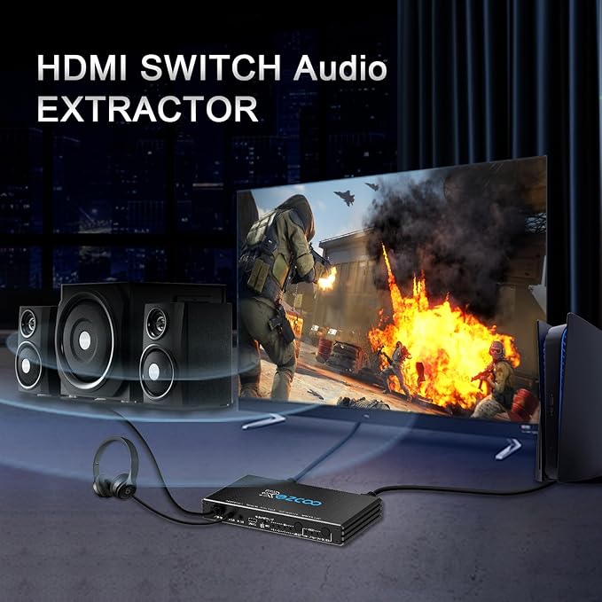 HDMI Switch 8K 4x1 120Hz 48Gbp, HDCP 2.3, HDMI Switcher 4 in 1 Out, 4 Port HDMI - Image 5