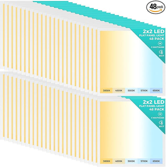 Aphyni 48 Pack 2x2 LED Flat Panel Light, Dimmable Office Kitchen Flush Mount by Aphyni