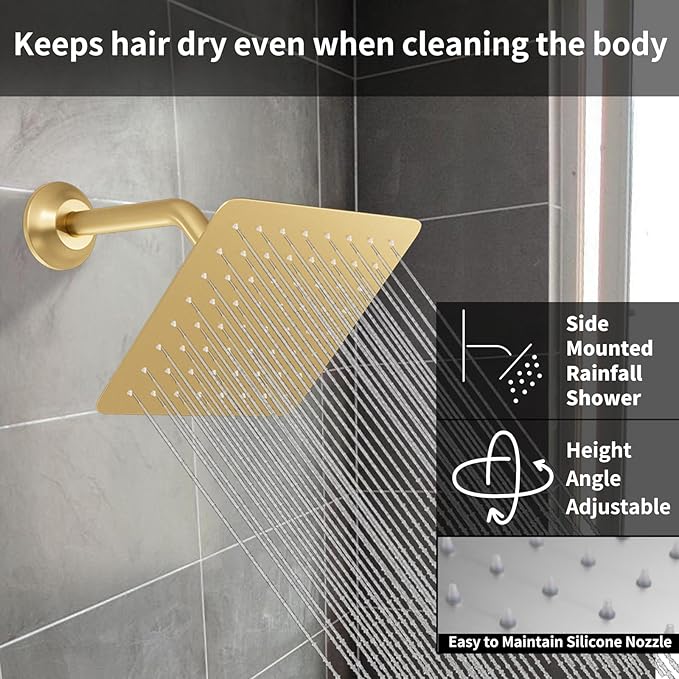 KATAIS Tempreature Display Shower System Brushed Gold Shower Faucet Set - Image 2