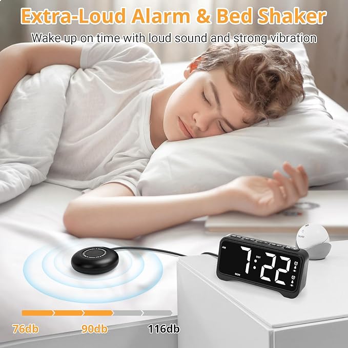 Loud Vibrating Alarm Clock for Heavy Sleepers - Image 4