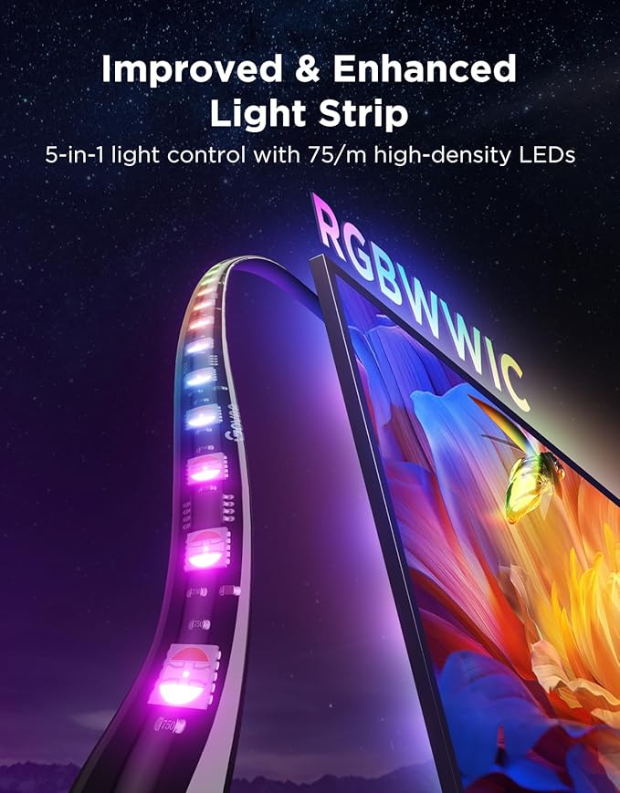 Govee TV Backlight 3 Pro with HDR Triple Camera, 11.8ft 5-in-1 RGBWWIC LED - Image 4