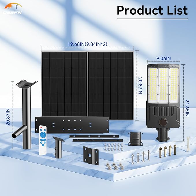 Deepn Solar Street Light 12000W Aluminum Commercial Grade Solar Parking Lot - Image 7