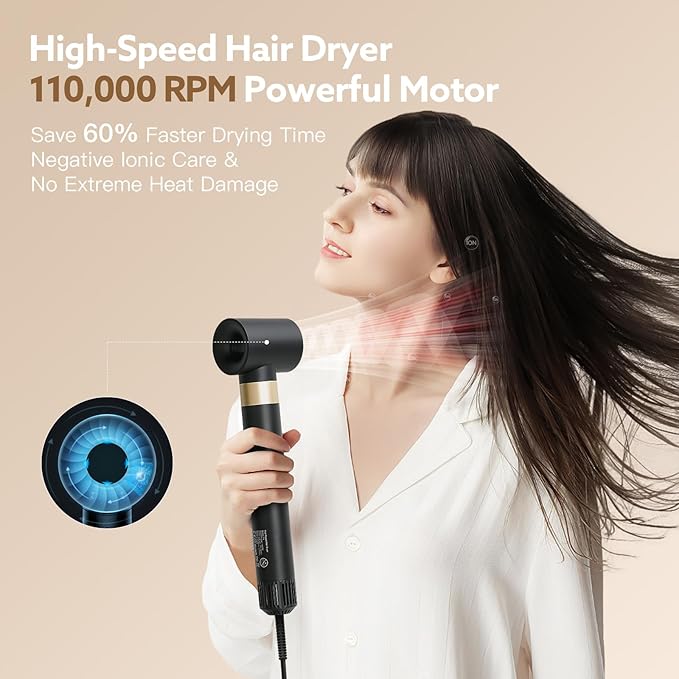 webeauty 5 in 1 Hot Air Styler, High-Speed Negative Ionic Hair Dryer - Image 3
