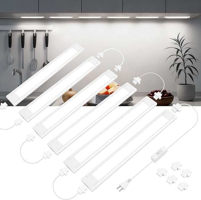 maylit Under Cabinet Lighting Plug in, Renter Friendly Lamp, Wired Indoor Lights by maylit