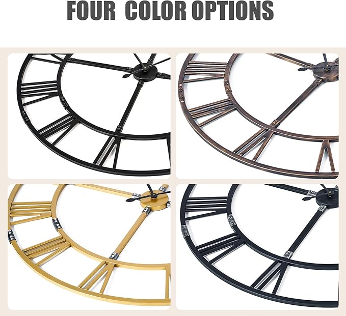 Ohweog Large Wall Clock for Living Room Decor – 48 Inch Silent Non-Ticking - Image 7