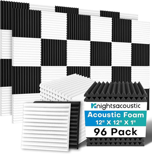 96 Pack Sound Proof Foam Panels by Knightsacoustic