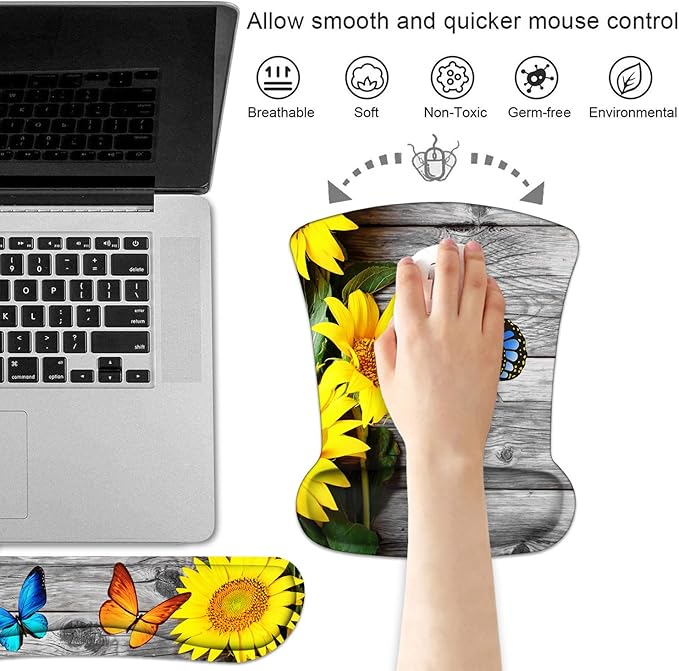 Keyboard Wrist Rest and Mouse Pad Wrist Support Set - Image 2