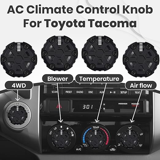 4 Pack - 2nd Gen Tacoma Accessories AC Knob Upgrade - 2005, 2015 Tacoma Climate - Image 6