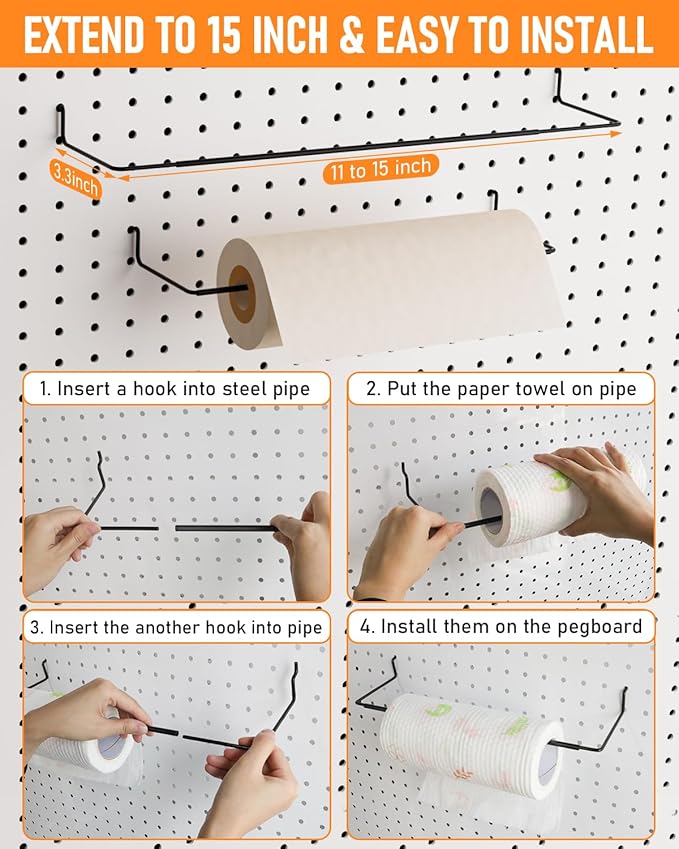 INCLY 30PCS Peg Board Organizer Accessories Kit, Pegboard Hooks Assortment - Image 3