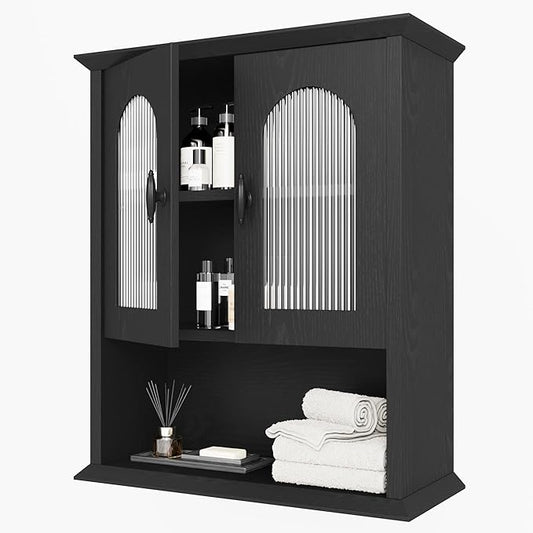 CJL Bathroom Wall Cabinet with Fluted Door, 18.9'' x 23.6'' Medicine Cabinet by Unknown