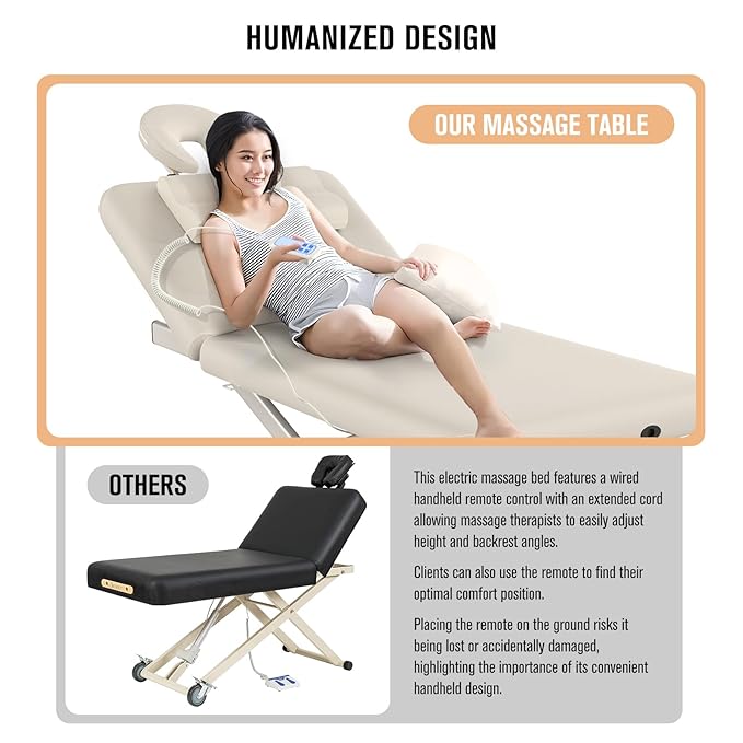 Heavy Duty Electric Massage Table, Electric Lift and Electric Backrest 2 Motor - Image 5