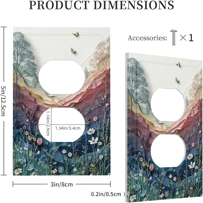 Bvtewkhz Wildflowers Rustic Flowers Floral Plants Duplex Outlet Wall Plate - Image 4