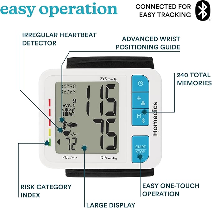 Homedics 700 Series Wrist Cuff Blood Pressure Monitor - Image 3