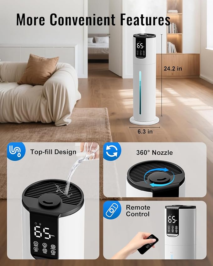 Lacidoll 8L Humidifiers for bedroom, Humidifiers large room up to 500 sq ft - Image 8