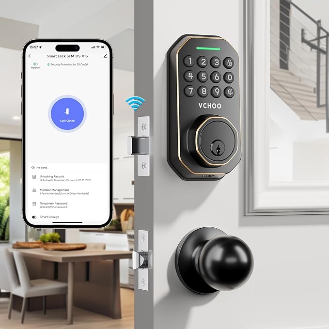 VCHOO Keyless Entry Door Lock Set WiFi Smart App Control Door Lock by VCHOO
