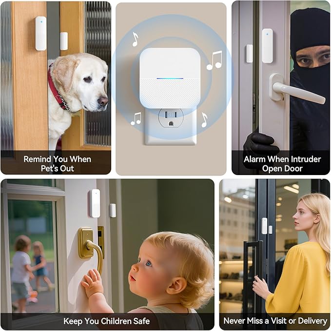 AIDA Door Alarms When Opened Wireless Ring Chime Sensor Alarm - Image 2