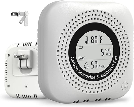 4-in-1 Carbon Monoxide & Natural Gas Leak Detector, Foldable Plug-in CO/Gas by Unknown