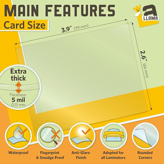 Thermal Laminating Pouches, Matte Finish, 2.6 x 3.9 Inches, 5 Mil Thick - Image 2