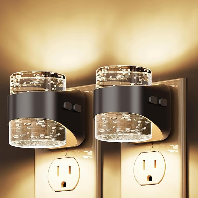 L LOHAS LED Night Light, 2 Pack 3000K Bubble Night Lights Plug into Wall by LLOHASLED