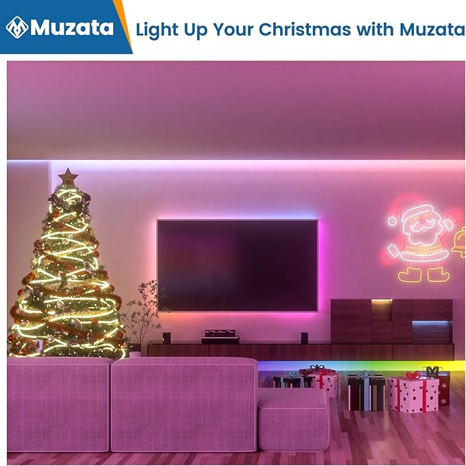 Muzata 10Pack 3.3FT/1M Plus-Size Spotless LED Channel Black LED Strip Diffuser - Image 3