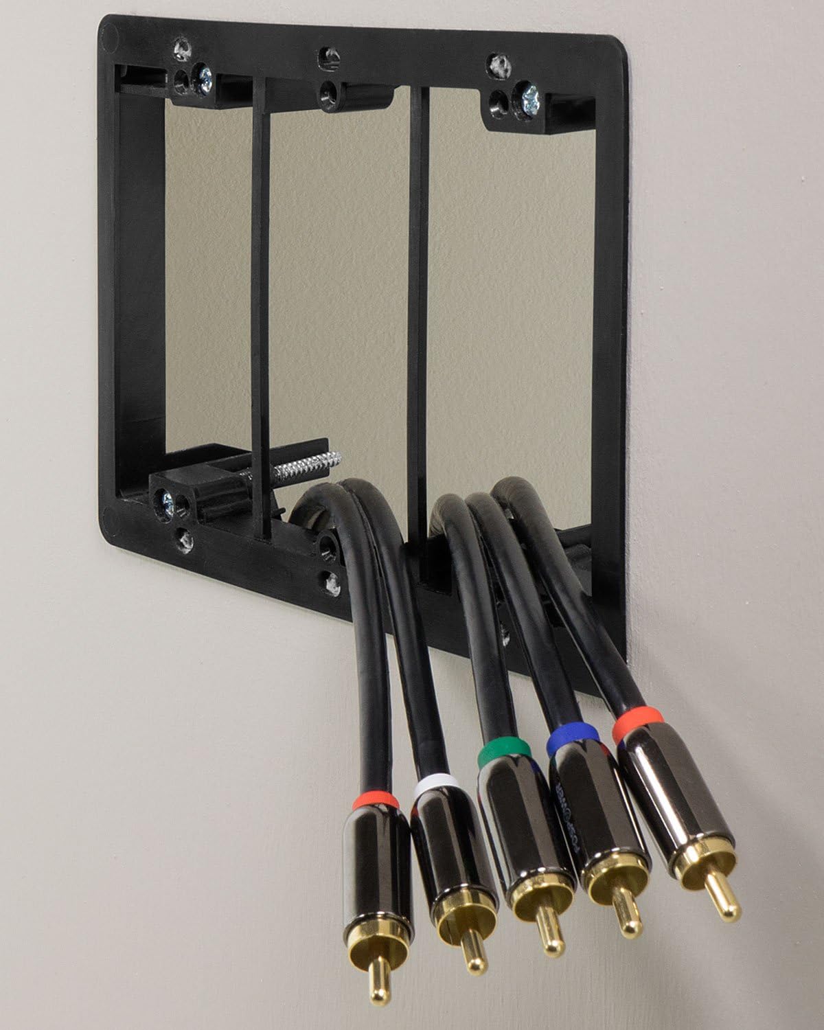 Fosmon Low Voltage Mounting Bracket with Screws, Triple 3 Gang - 1 Pack | Triple Gang Drywall Wall Plate Low Voltage Box Template for Telephone Wires, Network Cables, HDMI, Coaxial, and Speaker Cord