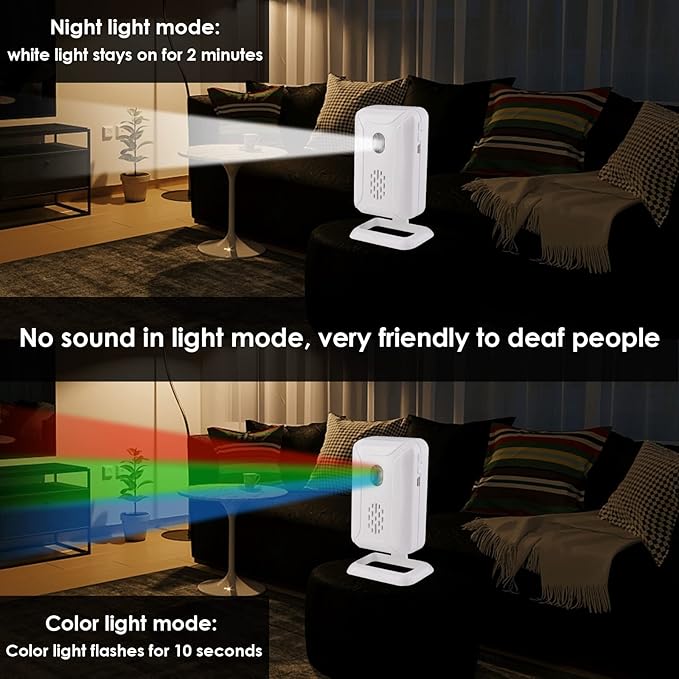 GREENCYCLE Door Sensor Chime, Motion Sensor Door Bells Chimes - Image 3