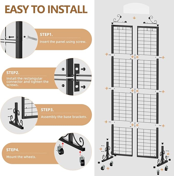 Urban Deco Grid Wall Panel Display Stand, 2.2' x 6.2' FT Gridwall Panel - Image 4