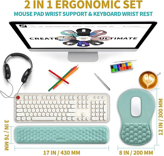 Hokafenle 2 in 1 Ergonomic Mouse Pad Wrist Support & Wrist Rest - Image 2