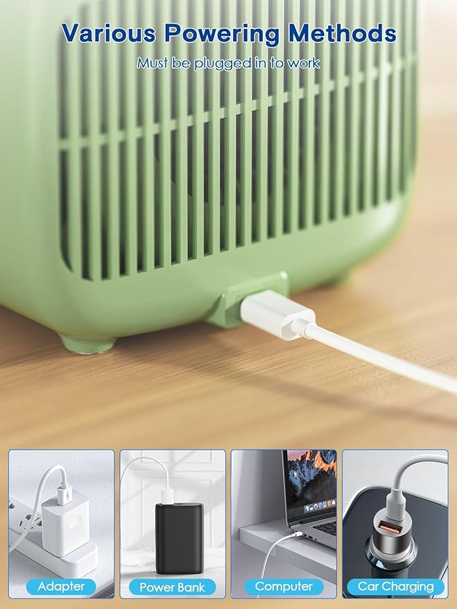 let'me Desk Fan, 11.8 Inch Portable Bladeless Fan Small Personal Cooling Fan - Image 4