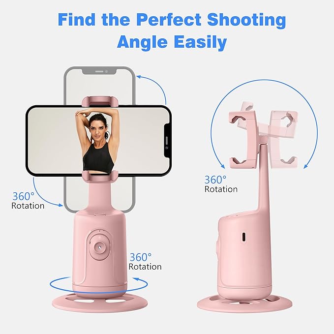 Auto Face Tracking Tripod, 360° Rotation Face Body Phone Camera Mount Smart - Image 5
