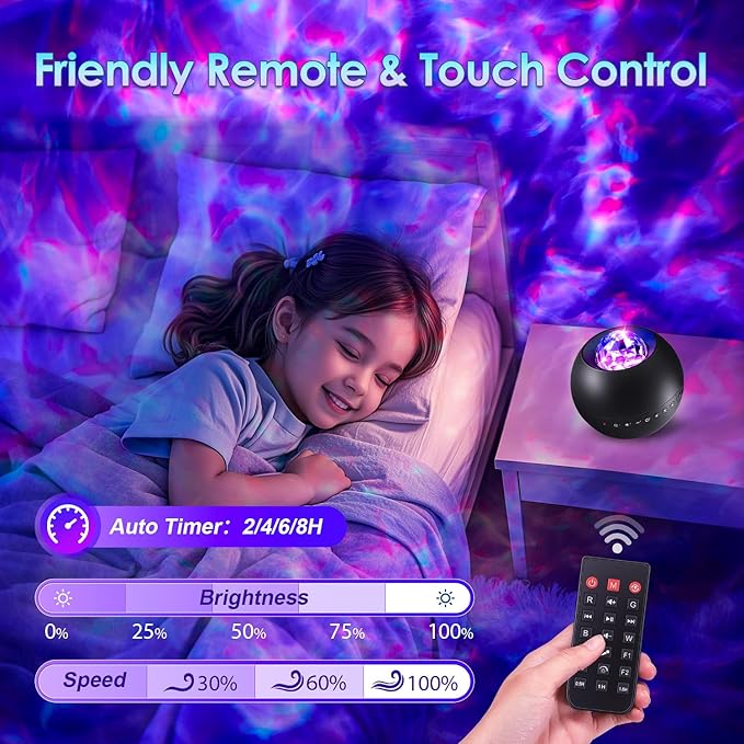 One Fire Galaxy Projector, Vibrant Galaxy Light Projector, Remote Timer Kids - Image 5