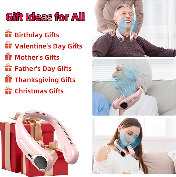 Portable Neck Fan, Hands Free Personal Wearable Bladeless Fan, 6000mAh USB - Image 6