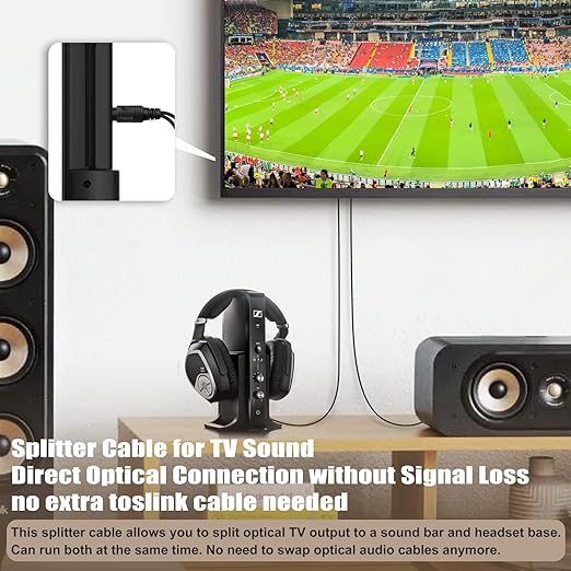 Bangun 1x2 Digital Audio Splitter Cable, Toslink Digital Fiber Optic Audio - Image 2