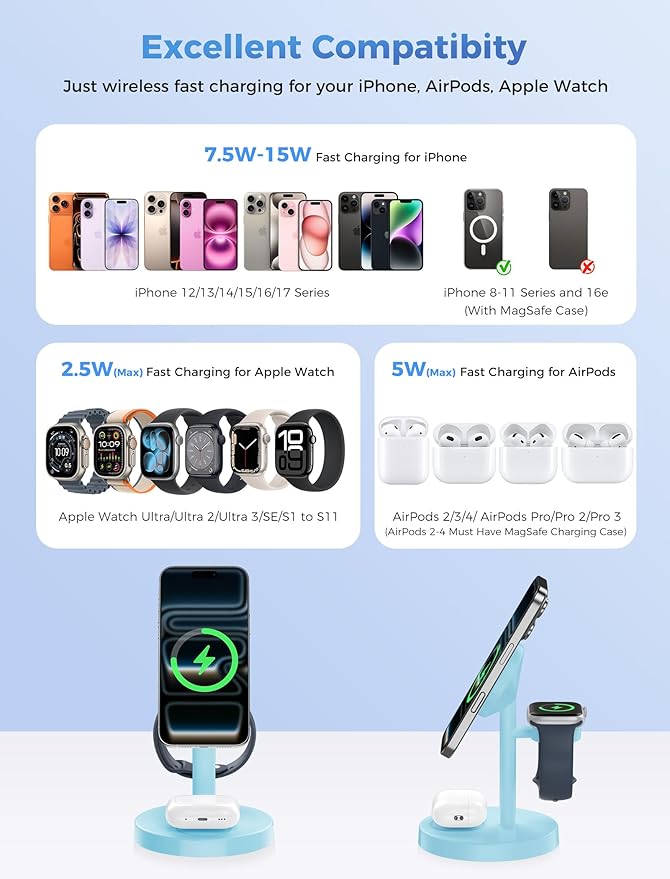 2026 3 in 1 Wireless Charging Station Compatible - Image 7