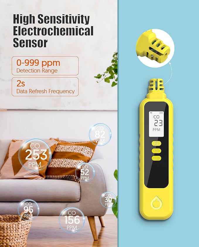 Carbon Monoxide Detectors, Portable CO Detector Battery Powered, Handheld - Image 2