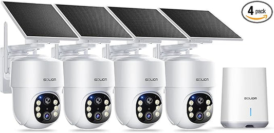 SOLIOM- 5MP Security Cameras Wireless Outdoor, No Subscription, 4-Cam Pack by SOLIOM