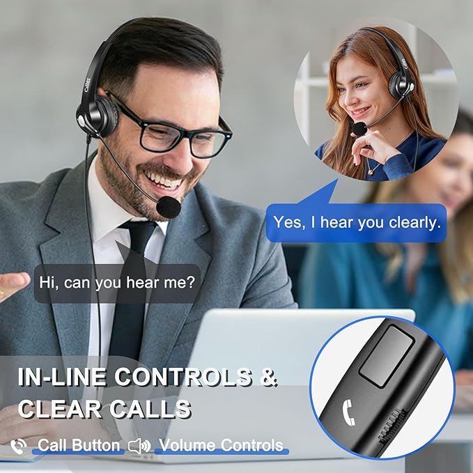 Callez Wired Computer Headset, 3.5mm Cell Phone Headset - Image 5