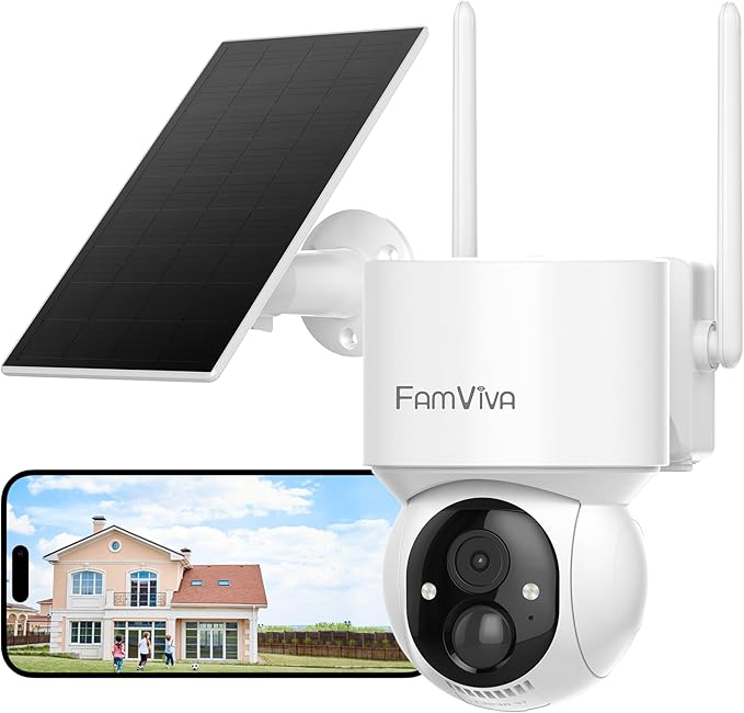 FAMVIVA 2K Solar Security Cameras Wireless Outdoor, 360°PTZ Battery Powered - Image 9