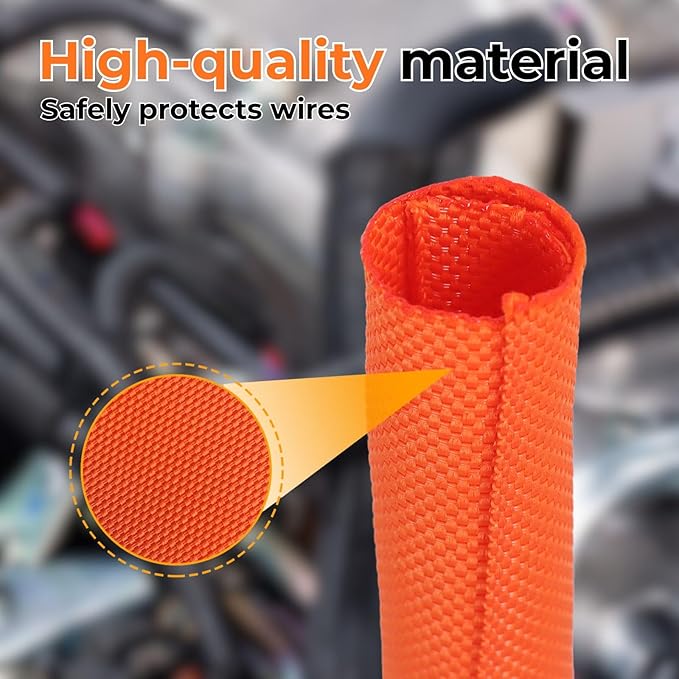 HOLED 5/16 inch Split Braided Cable Management Sleeve - Image 4