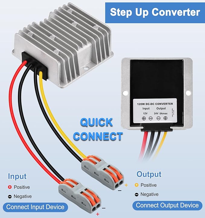 EAGWELL 12V to 24V Boost Converter 5A 120W DC 12V to 24V Step Up Converter - Image 6