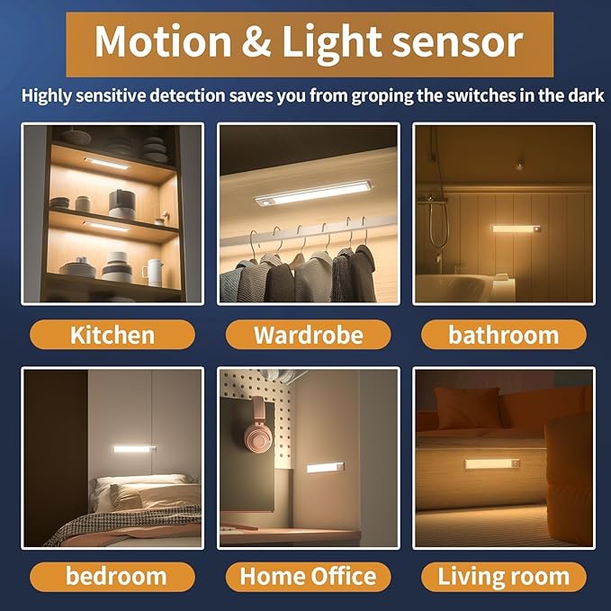 Under Cabinet Lights, 88 LED Operated Motion Sensor Light Indoor, 2200mAh USB - Image 6