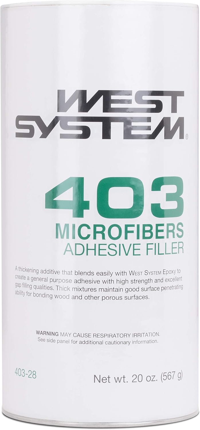 WEST SYSTEM 403 Microfibers Filler | High-Strength Structural Epoxy Wood Filler Additive for WEST SYSTEM® Epoxy | Marine and Exterior Epoxy Joint Filler | Made in the USA