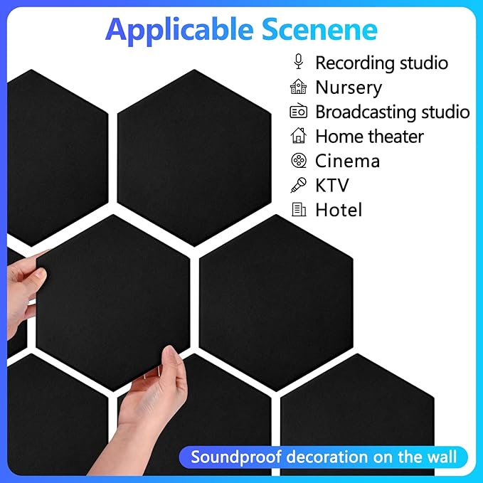 18 Pack Acoustic Panels-12"X10"X 0.4" Self-Adhesive Soundproof Wall Panels - Image 7