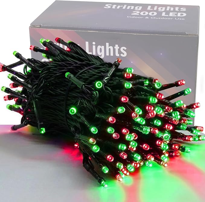 HOME LIGHTING 66ft Christmas Decorative Mini Lights, 200 LED Green Wire Fairy by LJLNION